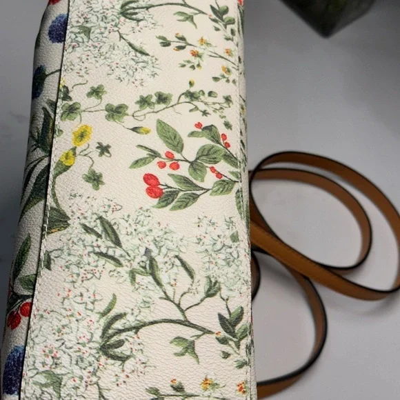 Tory Burch Watercolor Botanical Kerrington Tote Crossbody + Shopping Bag + Dusty - Picture 16 of 16